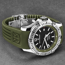 Load image into Gallery viewer, Revue Thommen Men's 'Air speed' Black Dial Green Rubber Strap Automatic Watch 16070.4634