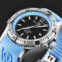 Load image into Gallery viewer, Revue Thommen Men's 'Air speed' Black Dial Blue Rubber Strap Automatic Watch 16070.4635