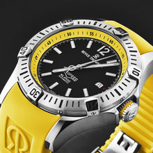 Load image into Gallery viewer, Revue Thommen Men's 'Air speed' Black Dial Yellow Rubber Strap Automatic Watch 16070.4638