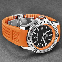 Load image into Gallery viewer, Revue Thommen Men's 'Air speed' Black Dial Orange Rubber Strap Automatic Watch 16070.4639