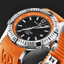 Load image into Gallery viewer, Revue Thommen Men's 'Air speed' Black Dial Orange Rubber Strap Automatic Watch 16070.4639