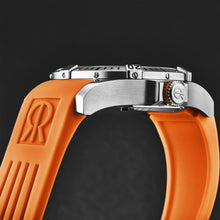Load image into Gallery viewer, Revue Thommen Men's 'Air speed' Black Dial Orange Rubber Strap Automatic Watch 16070.4639