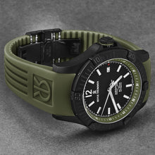 Load image into Gallery viewer, Revue Thommen Men's 'Air speed' Black Dial Green Rubber Strap Automatic Watch 16070.4674