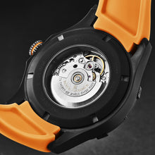 Load image into Gallery viewer, Revue Thommen Men's 'Air speed' Black Dial Orange Rubber Strap Automatic Watch 16070.4679