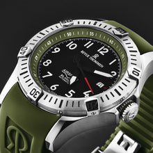 Load image into Gallery viewer, Revue Thommen Men's 'Air speed' Black Dial Green Rubber Strap Automatic Watch 16070.4734