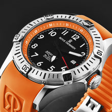 Load image into Gallery viewer, Revue Thommen Men's 'Air speed' Black Dial Orange Rubber Strap Automatic Watch 16070.4739