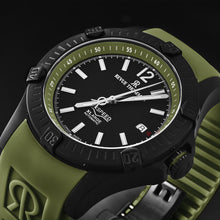 Load image into Gallery viewer, Revue Thommen Men's 'Air speed' Black Dial Green Rubber Strap Automatic Watch 16070.4774