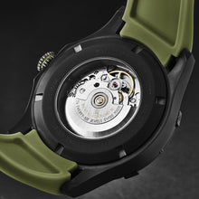 Load image into Gallery viewer, Revue Thommen Men's 'Air speed' Black Dial Green Rubber Strap Automatic Watch 16070.4774