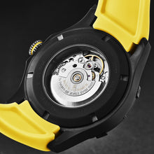 Load image into Gallery viewer, Revue Thommen Men's 'Air speed' Black Dial Yellow Rubber Strap Automatic Watch 16070.4778