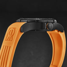 Load image into Gallery viewer, Revue Thommen Men's 'Air speed' Black Dial Orange Rubber Strap Automatic Watch 16070.4779