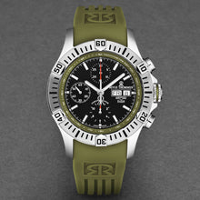 Load image into Gallery viewer, Revue Thommen Men's 'Air speed' Black Dial Green Rubber Strap Automatic Watch 16071.6634