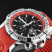 Load image into Gallery viewer, Revue Thommen Men's 'Air speed' Black Dial Red Rubber Strap Automatic Watch 16071.6636