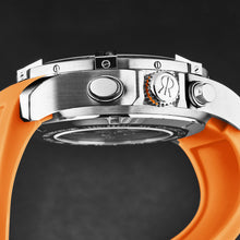 Load image into Gallery viewer, Revue Thommen Men's 'Air speed' Black Dial Orange Rubber Strap Automatic Watch 16071.6639