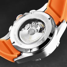 Load image into Gallery viewer, Revue Thommen Men's 'Air speed' Black Dial Orange Rubber Strap Automatic Watch 16071.6639