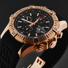 Load image into Gallery viewer, Revue Thommen Men's 'Air speed' Black Dial Black Rubber Strap Automatic Watch 16071.6667