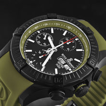 Load image into Gallery viewer, Revue Thommen Men's 'Air speed' Black Dial Green Rubber Strap Automatic Watch 16071.6674