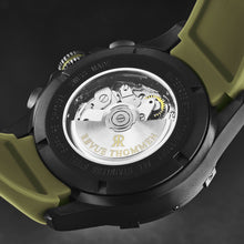 Load image into Gallery viewer, Revue Thommen Men's 'Air speed' Black Dial Green Rubber Strap Automatic Watch 16071.6674