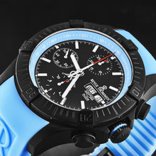 Load image into Gallery viewer, Revue Thommen Men's 'Air speed' Black Dial Blue Rubber Strap Automatic Watch 16071.6675