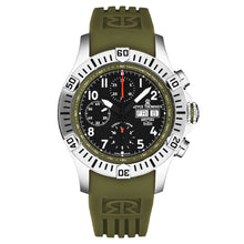 Load image into Gallery viewer, Revue Thommen Men's 'Air speed' Black Dial Green Rubber Strap Automatic Watch 16071.6734