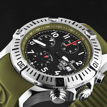 Load image into Gallery viewer, Revue Thommen Men's 'Air speed' Black Dial Green Rubber Strap Automatic Watch 16071.6734