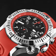 Load image into Gallery viewer, Revue Thommen Men's 'Air speed' Black Dial Red Rubber Strap Automatic Watch 16071.6736