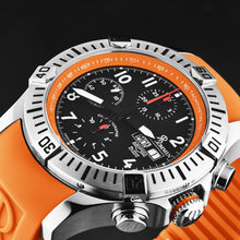 Load image into Gallery viewer, Revue Thommen Men's 'Air speed' Black Dial Orange Rubber Strap Automatic Watch 16071.6739