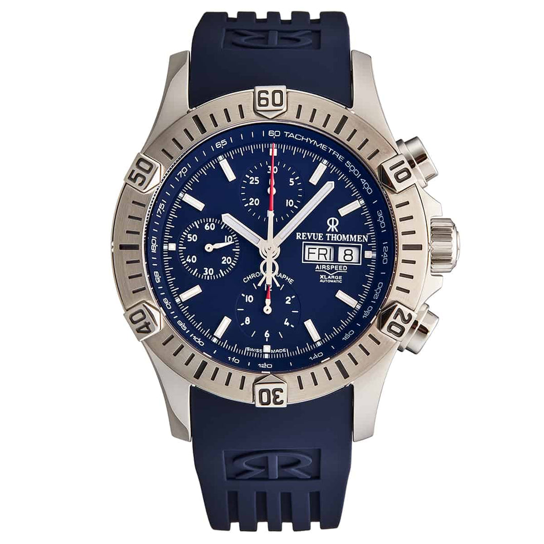 Revue Thommen Men's 16071.6826 'Airspeed' Blue Dial Day-Date Chronograph Automatic Watch