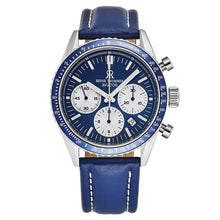 Load image into Gallery viewer, Revue Thommen Men's 17000.6535 'Aviator' Blue Dial Leather Strap Chronograph Automatic Watch