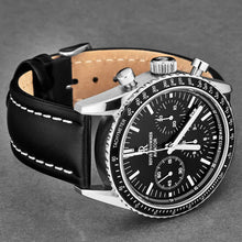 Load image into Gallery viewer, Revue Thommen Men's 17000.6537 'Aviator' Black Dial Leather Strap Chronograph Automatic Watch