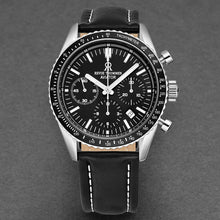Load image into Gallery viewer, Revue Thommen Men's 17000.6537 'Aviator' Black Dial Leather Strap Chronograph Automatic Watch