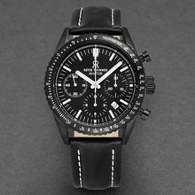 Load image into Gallery viewer, Revue Thommen Men's 17000.6577 'Aviator' All Black Dial Leather Strap Chronograph Automatic Watch