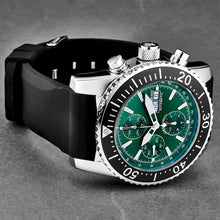 Load image into Gallery viewer, Revue Thommen Men's 17030.6522 'Air Speed' Green Dial Rubber Strap Chronograph Automatic Watch