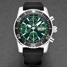 Load image into Gallery viewer, Revue Thommen Men's 17030.6522 'Air Speed' Green Dial Rubber Strap Chronograph Automatic Watch