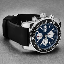 Load image into Gallery viewer, Revue Thommen Men's 17030.6525 'Divers' Blue Dial Day-Date Chronograph Blue Dial Black Rubber Strap Automatic Watch