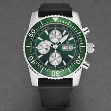 Load image into Gallery viewer, Revue Thommen Men's 17030.6531 'Divers' Green Dial Day-Date Chronograph Rubber Strap Automatic Watch
