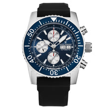 Load image into Gallery viewer, Revue Thommen Men's 17030.6535 'Divers' Blue Dial Day-Date Chronograph Blue Dial Black Rubber Strap Automatic Watch