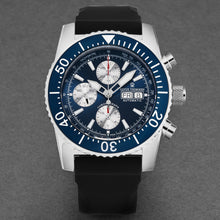 Load image into Gallery viewer, Revue Thommen Men's 17030.6535 'Divers' Blue Dial Day-Date Chronograph Blue Dial Black Rubber Strap Automatic Watch