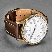 Load image into Gallery viewer, Revue Thommen Men's 17060.2583 'Airspeed Vintage' Silver Dial Brown Leather Strap Swiss Automatic Watch