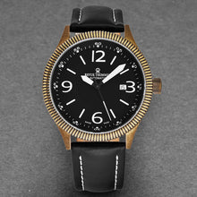 Load image into Gallery viewer, Revue Thommen Men's 17060.2587 'Airspeed Vintage' Black Dial Black Leather Strap Swiss Automatic Watch
