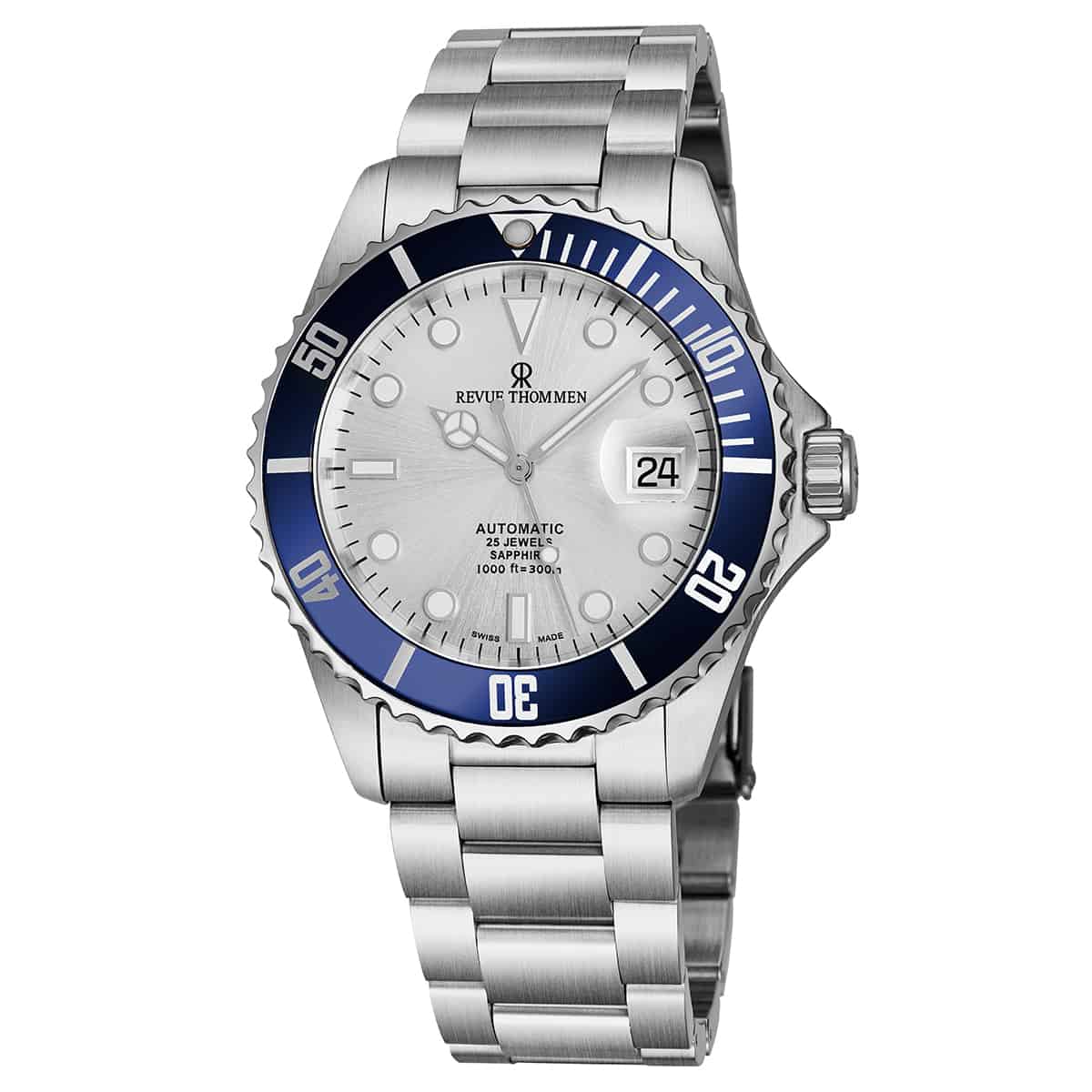 新品　正規品レビュートーメン　オートマチック　腕時計１７５７１　２１５５ Revue Thommen Men's 17571.2125 'Diver' Silver Dial Stainless Steel Bra