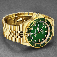 Load image into Gallery viewer, Revue Thommen Men's 'Diver' Green Dial Stainless Steel Bracelet Automatic Watch 17571.2214