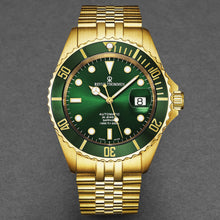 Load image into Gallery viewer, Revue Thommen Men's 'Diver' Green Dial Stainless Steel Bracelet Automatic Watch 17571.2214