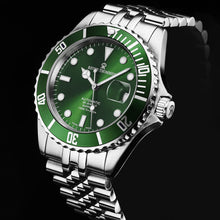 Load image into Gallery viewer, Revue Thommen Men's 'Diver' Green Dial Stainless Steel Bracelet Automatic Watch 17571.2229