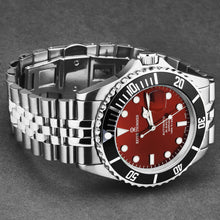 Load image into Gallery viewer, Revue Thommen Men's 'Diver' Red Dial Stainless Steel Bracelet Automatic Watch 17571.2238