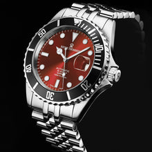 Load image into Gallery viewer, Revue Thommen Men's 'Diver' Red Dial Stainless Steel Bracelet Automatic Watch 17571.2238