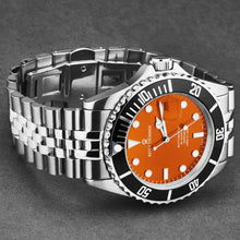 Load image into Gallery viewer, Revue Thommen Men's 'Diver' Orange Dial Stainless Steel Bracelet Automatic Watch 17571.2239