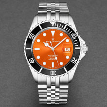Load image into Gallery viewer, Revue Thommen Men&#39;s &#39;Diver&#39; Orange Dial Stainless Steel Bracelet Automatic Watch 17571.2239
