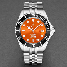 Load image into Gallery viewer, Revue Thommen Men's 'Diver' Orange Dial Stainless Steel Bracelet Automatic Watch 17571.2239