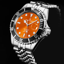 Load image into Gallery viewer, Revue Thommen Men's 'Diver' Orange Dial Stainless Steel Bracelet Automatic Watch 17571.2239