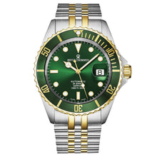 Load image into Gallery viewer, Revue Thommen Men's 'Diver' Green Dial Two Tone Stainless Steel Bracelet Automatic Watch 17571.2244